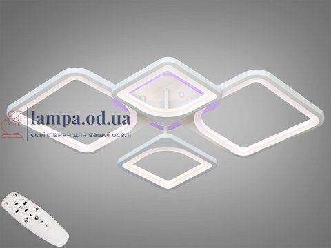 Світильник LED Diasha 8060/2+2WH, 72W, 3200K-6500K, білий метал, сучасний стиль для дому 8060/2+2WH LED 3color d фото