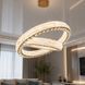 Підвісна LED люстра Diasha 662/600+400GD з кришталем, золото, 105 W, з пультом, освітлення 10-22 м2 662/600+400GD фото 1