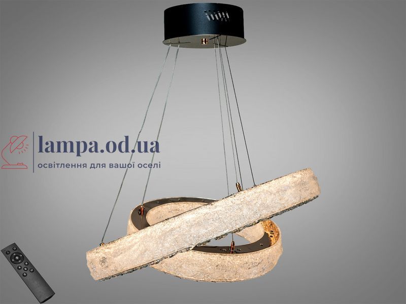 Підвісна LED люстра Diasha 662/600+400GD з кришталем, золото, 105 W, з пультом, освітлення 10-22 м2 662/600+400GD фото