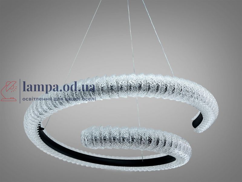 Современная подвесная LED люстра Diasha MD2509/800BK черная кольцевая 80 см с пультом MD2509/800BK фото