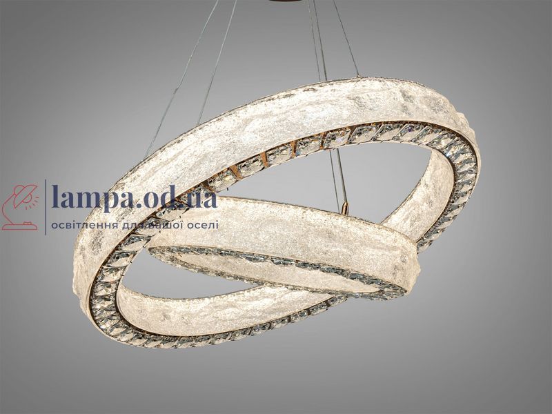 Підвісна LED люстра Diasha 662/600+400GD з кришталем, золото, 105 W, з пультом, освітлення 10-22 м2 662/600+400GD фото
