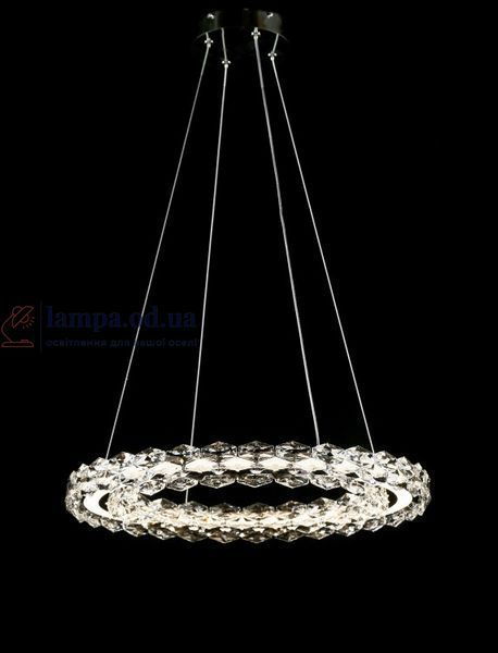 Підвісна хромована світлодіодна люстра Splendid Ray L33152/500/1 LED (CR) з кришталевим кільцем 50 см 30437867 фото