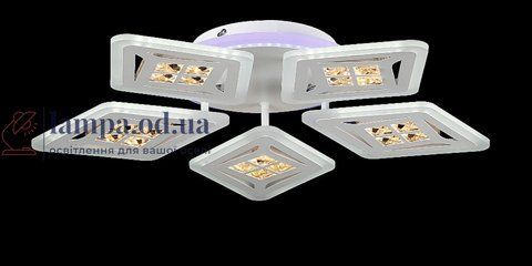 Люстра стельова LED Splendid Ray LK28925/5+1, 6 ламп, 55 см, білий акрил, сучасний стиль з пультом та димером 30409013 фото