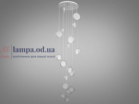 Люстра стельова LED Diasha 3005/18HR, 120W, хром, сучасний стиль для сходів, коридору, вітальні 3005/18HR фото