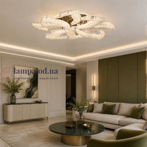 Світлодіодна люстра Splendid Ray LZ/8 LED (GD), золото, білий, 100 Вт, від 16-25 м&sup2; 30438837 фото