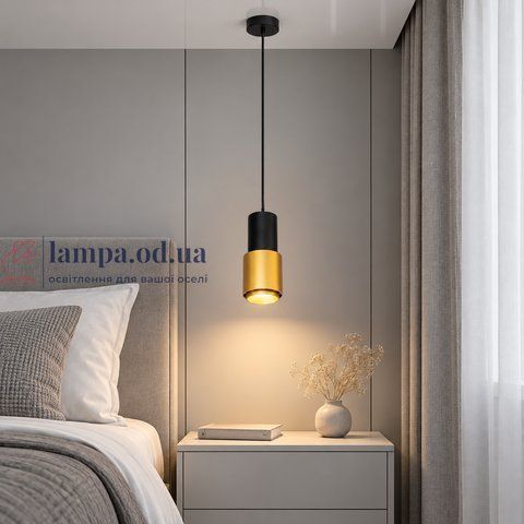 Подвесной светильник Diasha QY-H1129B+G-M, черный с золотом, 1xGU10 QY-H1129B+G-M фото