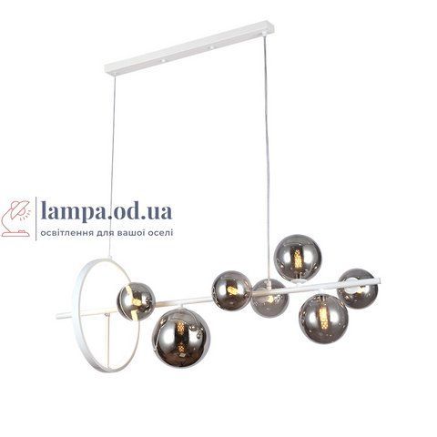 Люстра стельова LED Levistella 918LP267-7 WH+BK, 7 плафонів, сучасний стиль, білий + чорний метал LVS6086 фото