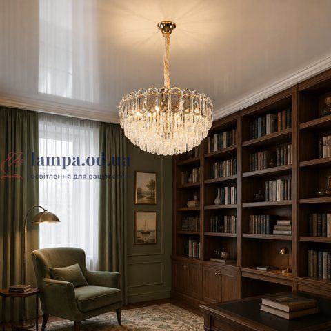 Підвісна кришталева люстра Splendid Ray L5726/500/7 (FGD), золото, 7 ламп E14, від 10-18 м&sup2; 30438424 фото