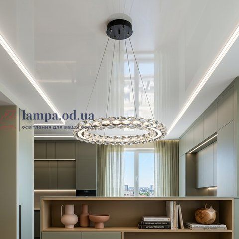 Подвесная хромированная светодиодная люстра Splendid Ray L33152/500/1 LED (CR) с хрустальным кольцом 50 см 30437867 фото