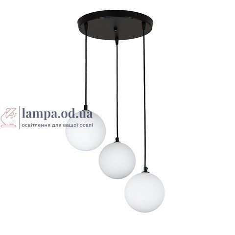 Подвесной светильник Levistella 761P150F-3 BK+WH (300), 3 плафона, черный+белый, металл+стекло LVS4430 фото
