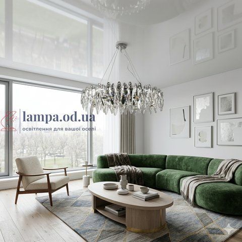 Люстра "crystal" Splendid Ray L88046/800/8 SL хром 8 ламп E14 діаметр 80 см 30434437 фото