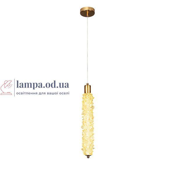 Підвісний LED світильник із довгим фактурним кристалом Levistella 900F346-1, 17 Вт, 3000K, бронза, 8 x 44 см LVS7246 фото