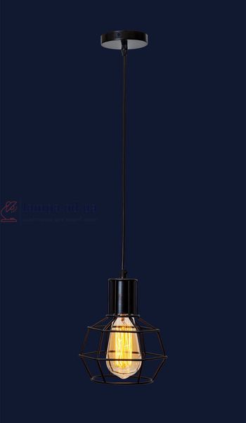 Подвесной светильник E27 Levistella 756PR1618-1 BK, 60W, черный металл, стиль лофт LVS03211 фото