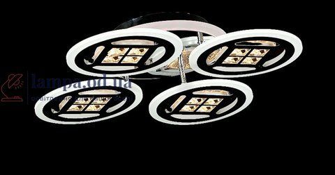Люстра стельова LED Splendid Ray LK28979/4+1, 132W, хром/білий, димер, сучасний стиль для дому 30409037 фото