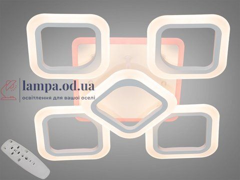 Люстра стельова LED Diasha AS8060/4+1WH, 60W, 3200K-6500K, білий акрил, сучасний стиль, з пультом, диммером, підсвіткою AS8060/4+1WH LED 3color фото