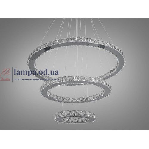 Люстра Linisoln 7201W/650+450+250 хрустальна LED 65см 40см 20см, регульована висота, 70Вт 7201W/650+450+250 FG фото