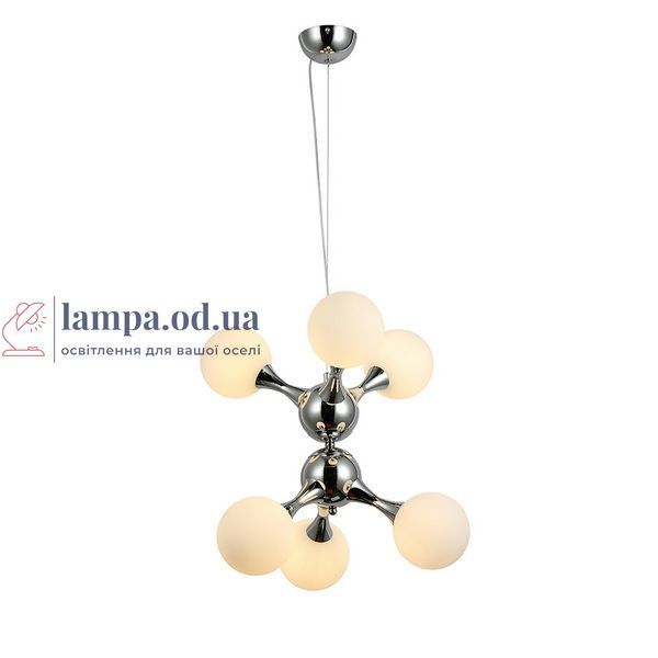Потолочная люстра Levistella 7529816-6 CR+WH, G9, 6 плафонов, хром/белый, современный стиль для гостиной LVS5250 фото