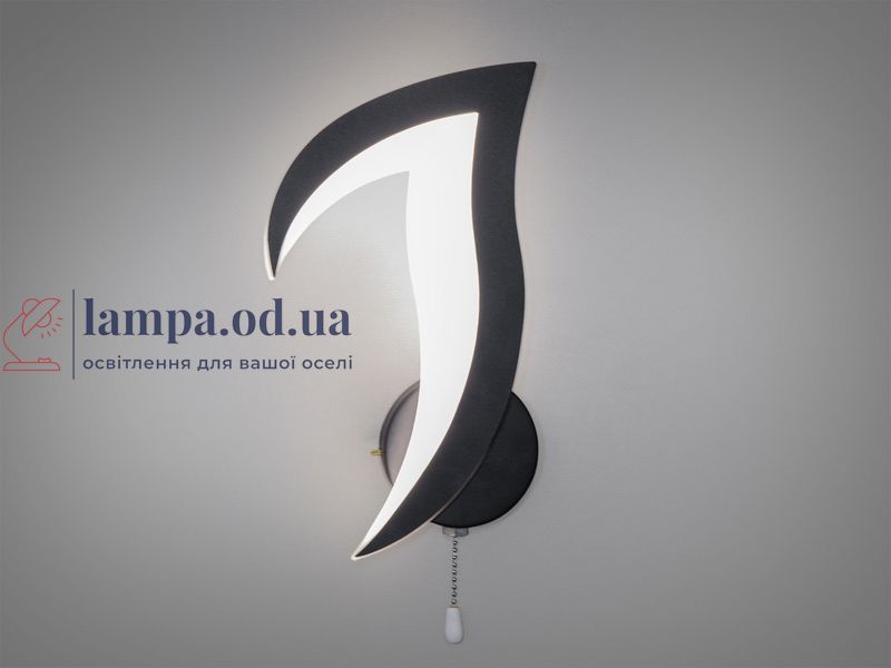 Настенный светильник LED Diasha 8146/1BK, 12W, 660lm, черный металл, акрил, современный стиль, IP20 8146/1BK фото