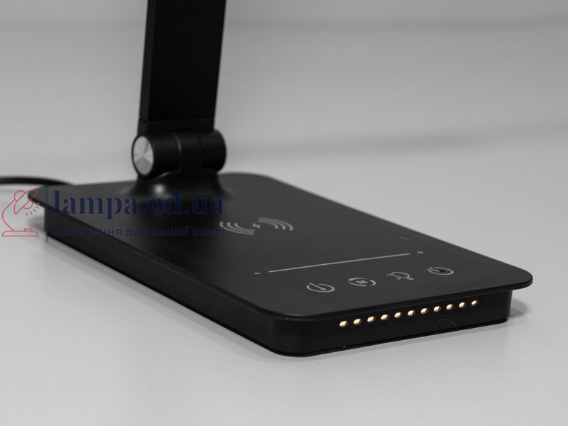 Настільна лампа LED Diasha A5502P BK wireless char, 6W, 3200K-6000K, чорний пластик, сучасний стиль, сенсорне управління, димер A5502P BK wireless char фото