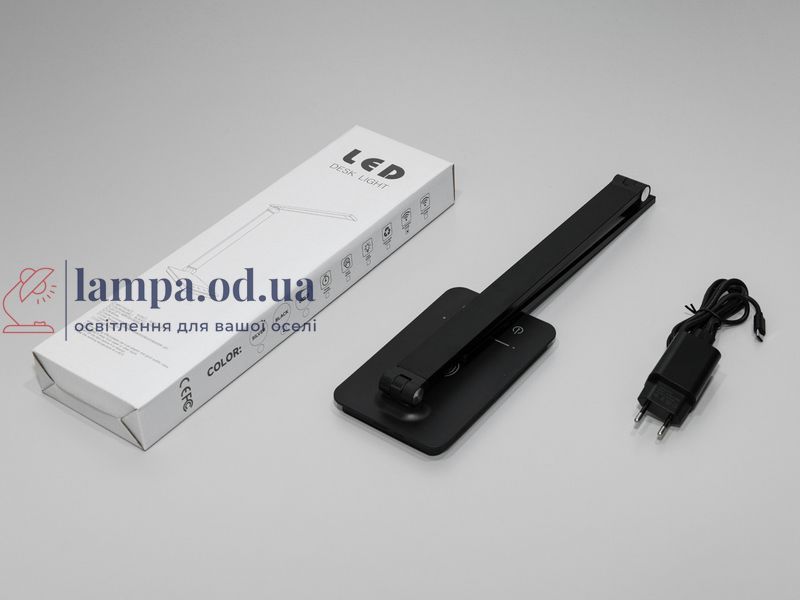 Настільна лампа LED Diasha A5502P BK wireless char, 6W, 3200K-6000K, чорний пластик, сучасний стиль, сенсорне управління, димер A5502P BK wireless char фото