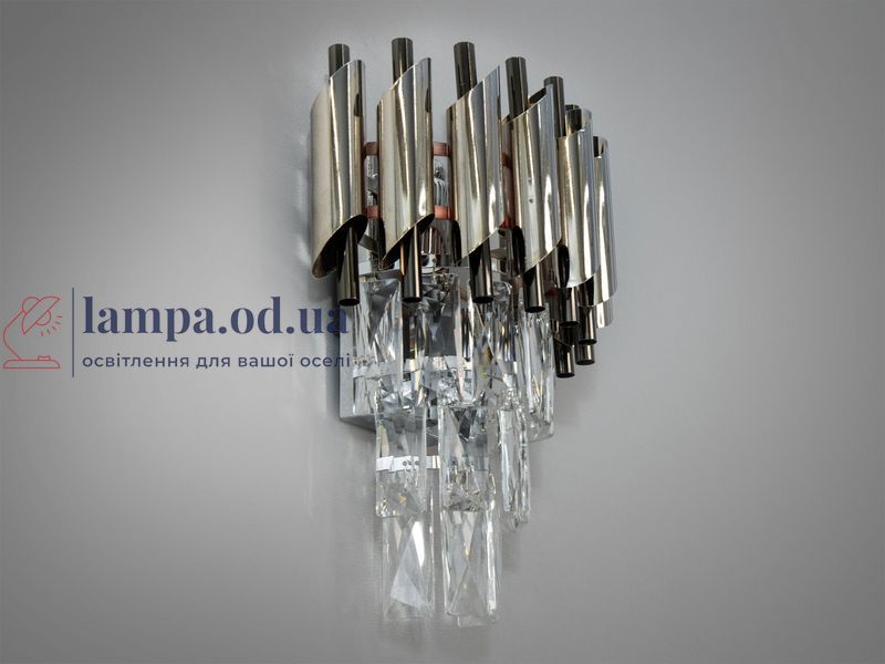 Настенный светильник хрустальный Diasha 9001-2W-CH+PB 2 лампы E14, 40W, IP20, металлический каркас, современный стиль 9001-2W-CH+PB фото