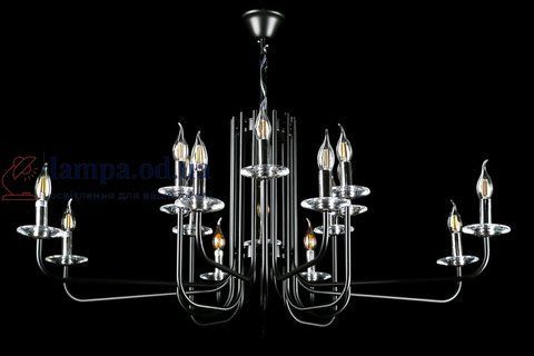 Люстра свічка LED Splendid Ray L60033/16, 16 ламп, кришталева, чорний та білий, сучасний стиль для дому 30431571 фото