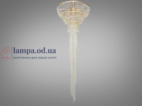 Потолочная люстра Diasha FH012/1000x3400G-1, модель "Кристальный каскад", 22 лампы, E14, золото, металл/стекло FH012/1000x3400G-1 фото