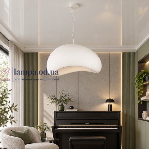 Подвесная дизайнерская люстра со скульптурным плафоном Levistella 909XL3561 (800) WH, 1xE27, белый, 80 см LVS6793 фото