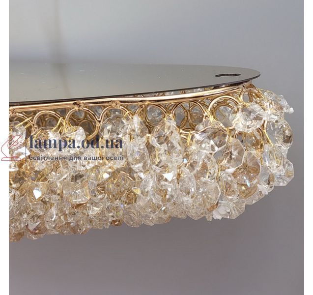 Линейная золотая хрустальная светодиодная люстра Artlight 567-1100LGD с медовыми кристаллами 75W 567-1100LGD фото
