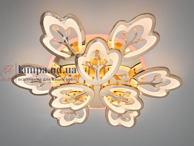 Стельова LED люстра Diasha 8148/6+3G золото, 9 модулів, 185 Вт, 80 см, 16-25m2 8148/6+3G LED 3color di фото