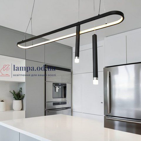 Люстра подвесная LED Diasha 5221B/1200BK черная овальная 57 Вт 5221B/1200BK фото