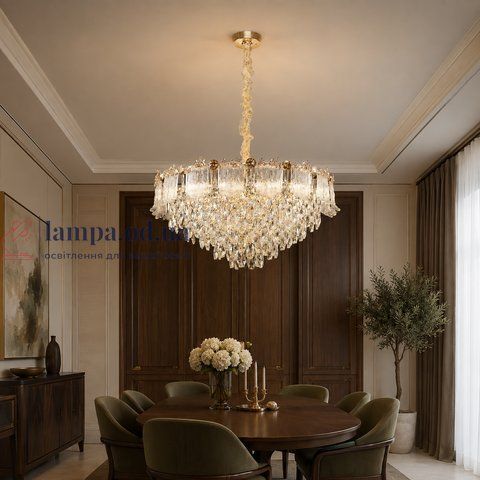 Підвісна кришталева люстра Splendid Ray L8251/780*H340/19 (A+B), золото, 19 ламп E14, від 20-30 м&sup2; 30438165 фото