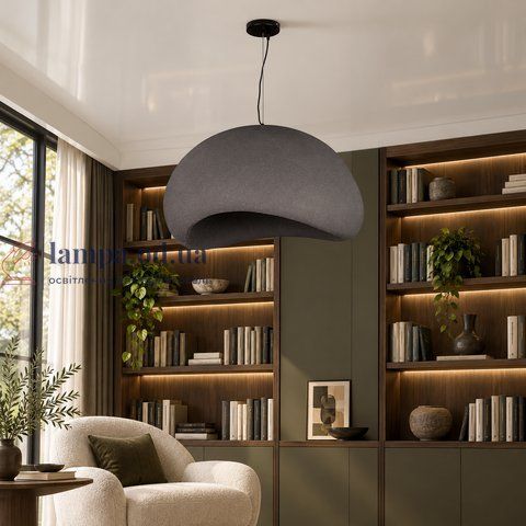 Подвесная дизайнерская люстра со скульптурным плафоном Levistella 909XL3561 (800) BK, 1xE27, черный, 80 см LVS6795 фото
