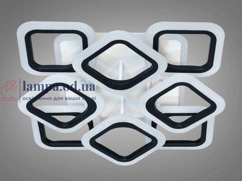 Потолочная люстра LED Diasha AS8060/4+4BK, 110W, 3200K-6500K, черный металл, акрил AS8060/4+4BK LED 3color фото