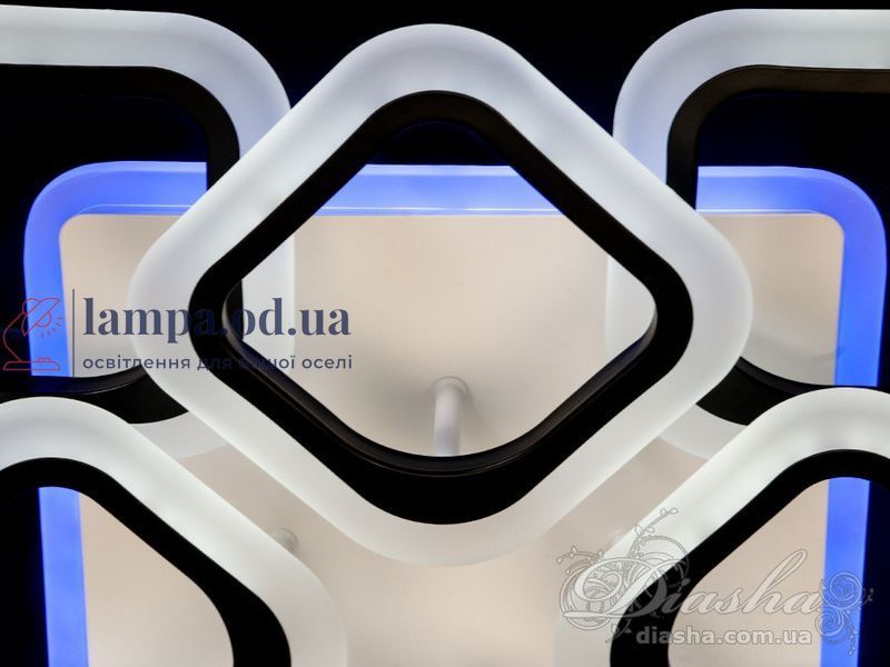 Потолочная люстра LED Diasha AS8060/4+4BK, 110W, 3200K-6500K, черный металл, акрил AS8060/4+4BK LED 3color фото